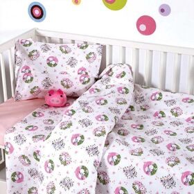 Σετ Σεντονια Bebe Εμπριμε 120x160 -Elvin Pink