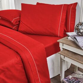 Παπλωματοθηκη Monh 170χ250 με Φεστονι -Arcobaleno  Bello red
