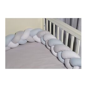 Oliver Baby Des.3115 Πλεξούδα Λευκό-Σιέλ-Γκρι Τριπλή Βαμβακερή 20x200