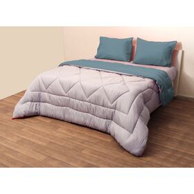 Πάπλωμα Δίχρωμο Μονό 160x240 Microfiber Γκρι/πετρόλ