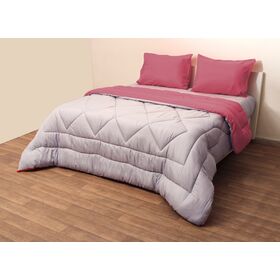 Πάπλωμα Δίχρωμο Μονό 160x240 Microfiber Φούξια/γκρι