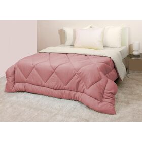 Πάπλωμα Δίχρωμο Υπέρδιπλο 220x240 Microfiber Σάπιο Μήλο/εκρού
