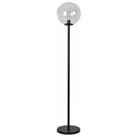 SE 3000-1 BLACK FLOOR LAMP GLOBE CLEAR 1B2