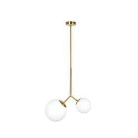 SE 110-15-23 PRATO PENDANT BRASS GOLD WITH 2 OPAL GLASSES Φ15,23 Γ4
