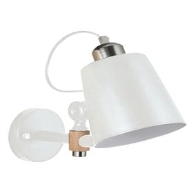 YQ-4003 SAM WHITE METAL-WOOD WALL LAMP 1Ε1