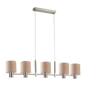 SE21-NM-120-SH3 ADEPT NICKEL MATT PENDANT BROWN SHADE+