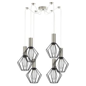 SE21-NM-4-NM6-GR1 ADEPT TUBE Nickel Matt Pendant Black Metal Grid+
