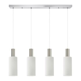 SE21-NM-4-4NM-GL3 ADEPT TUBE Nickel Matt Pendant White Glass+