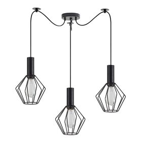 SE21-BL-4-BL3-GR1 ADEPT TUBE Black Pendant Black Metal Grid+