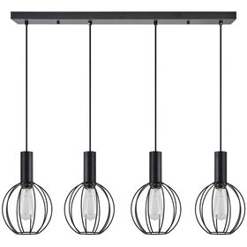 SE21-BL-4-4BL-GR2 ADEPT TUBE Black Pendant Black Metal Grid+