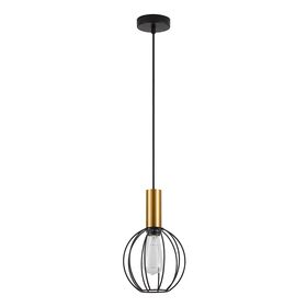 SE21-GM-4-GR1 ADEPT TUBE Gold Matt Pendant Black Metal Grid+