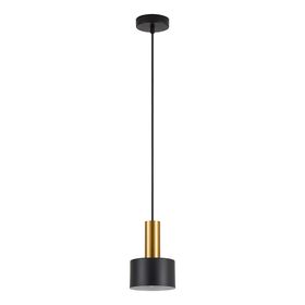 SE21-GM-4-MS1 ADEPT TUBE Gold Matt Pendant Black Metal Shade+
