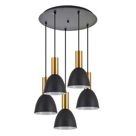 SE21-GM-4-5BL-MS2 ADEPT TUBE Gold Matt Pendant Black Metal Shade+