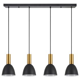 SE21-GM-4-4BL-MS2 ADEPT TUBE Gold Matt Pendant Black Metal Shade+