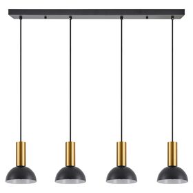 SE21-GM-4-4BL-MS3 ADEPT TUBE Gold Matt Pendant Black Metal Shade+