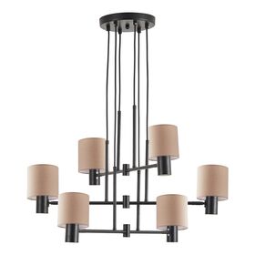 SE21-BL-100-SH3 ADEPT PENDANT Black Metal Pendant Brown Shade+