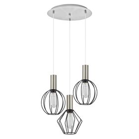 SE21-NM-4-3BL-GR12 ADEPT FLEX Nickel Matt Pendant Black Metal Grid+