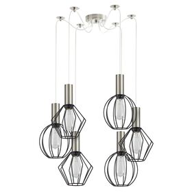 SE21-NM-4-BL6-GR12 ADEPT FLEX Nickel Matt Pendant Black Metal Grid+