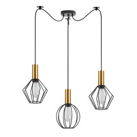 SE21-GM-4-BL3-GR12 ADEPT FLEX Gold Matt Pendant Black Metal Grid+
