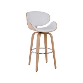 Σκαμπώ bar Καρυδί/ pu Άσπρο 54x57x76/107cm zww gomez Ε510,2
