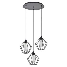 Se21-bl-b10-3bl-gr1 Adept Pendant Black Metal Grid Pendant+