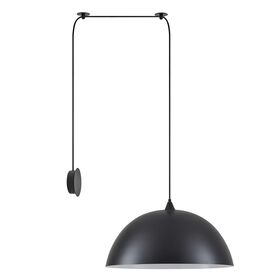 Se21-bl-b10-Bl1w-Ms50 Adept Pendant Black Metal Shade Wall Lamp+