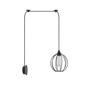 Se21-bl-b10-Bl1w-gr2 Adept Pendant Black Metal Grid Wall Lamp+