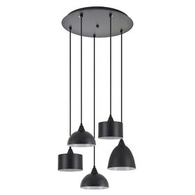 Se21-bl-b10-5bl-Ms123 Adept Flex Black Metal Shade Pendant+