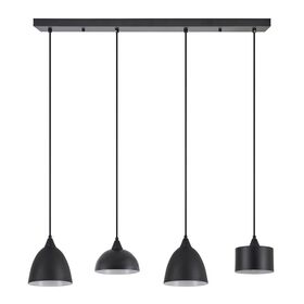 Se21-bl-b10-4bl-Ms123 Adept Flex Black Metal Shade Pendant+
