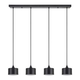 Se21-bl-b10-4bl-ms1 Adept Pendant Black Metal Shade+