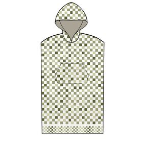 Poncho Θαλάσσης με Κουκούλα Checks Green Small - Medium