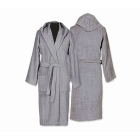 Μπουρνούζι Με Κουκούλα nef-nef Βαμβάκι Πενιέ large comfort/ grey 020211