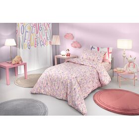 Σετ 3τμχ Παιδικά Σεντόνια Letters Pink 160x250 guy Laroche  100% Cotton
