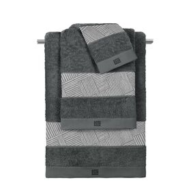 Σετ 3τμχ Πετσέτες Stencil Silver-Anthracite guy Laroche  100% Cotton 500 Gr/m 2