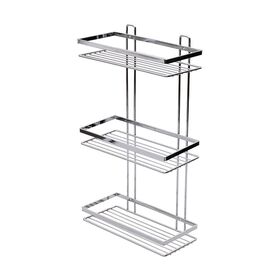 Estia Εταζερα Elegant Μεταλλικη Ισια 3 Θεσεων 46x25x12.5cm Χρωμιου
