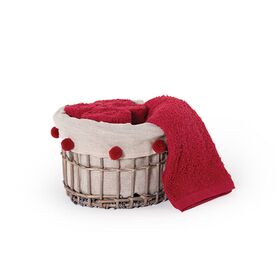 Καλαθάκι με Λαβέτες Σετ 5τμχ. 30x30cm Βαμβάκι nef-nef christmas collection "please chrs"/ red 029220