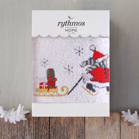Christmas Terry Gift set (4 Χιονανθρωπος) Προσωπου (50x90) Λευκο