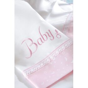 Baby ροζ - Koybeρτα Πικε με Κεντημα