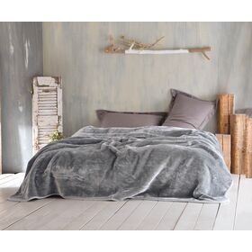 Velour Γκρι - Κουβερτα Βελουτε Ημιδιπλο (160χ220)