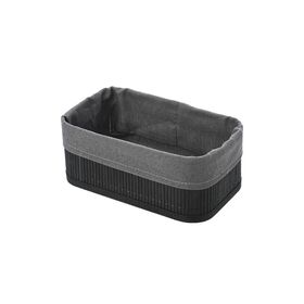 Estia Καλαθι Οργανωσης Bamboo Essentials 24.5x15cm me Επενδυση Μαυρο