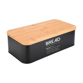 Estia Ψωμιερα Bamboo Essentials Μεταλλικη 42x23x13cm Μαυρη