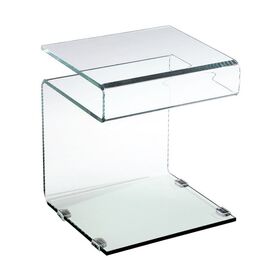 Glasser Τραπεζάκι Βοηθητικό Διάφανο Γυαλί 12mm