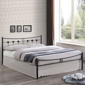 Dugan Κρεβάτι Διπλό, για Στρώμα 150x200cm, Μέταλλο Βαφή Μαύρο