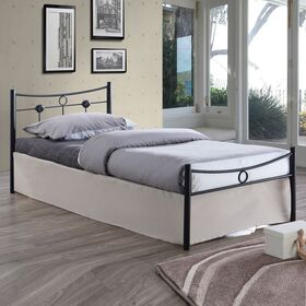Dugan Κρεβάτι Μονό, για Στρώμα 90x200cm, Μέταλλο Βαφή Μαύρο