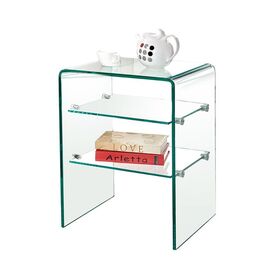 Glasser Κομοδίνο Clear  2 Ράφια - Γυαλί 10mm / 6mm