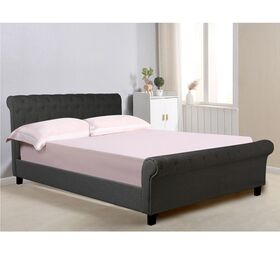 Harmony Κρεβάτι Διπλό για Στρώμα 160x200cm, Ύφασμα Ανθρακί