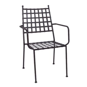 Paton Πολυθρόνα Κήπου Βεράντας, Μέταλλο Βαφή Sand Brown Mesh - Στοιβαζόμενη