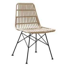Salsa Καρέκλα Κήπου Βεράντας Μέταλλο Βαφή Μαύρο, Wicker Φυσικό