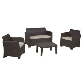 Savanna set Σαλόνι Κήπου Βεράντας  K/d,  pp-uv Καφέ Μαξιλάρια Grey-White