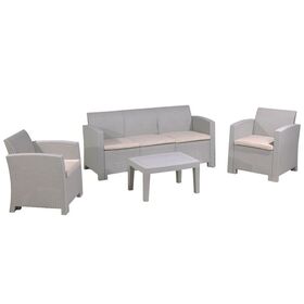 Savanna set Σαλόνι Κήπου Βεράντας  K/d, pp-uv Sand Grey Μαξιλάρια Μπεζ